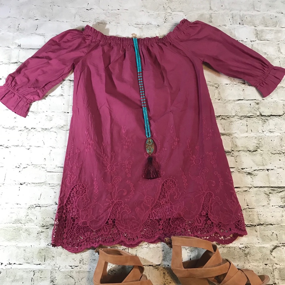 Beautiful Dark Pink long sleeve dress!